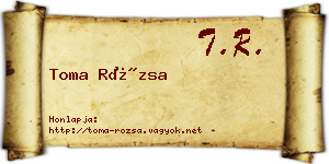 Toma Rózsa névjegykártya